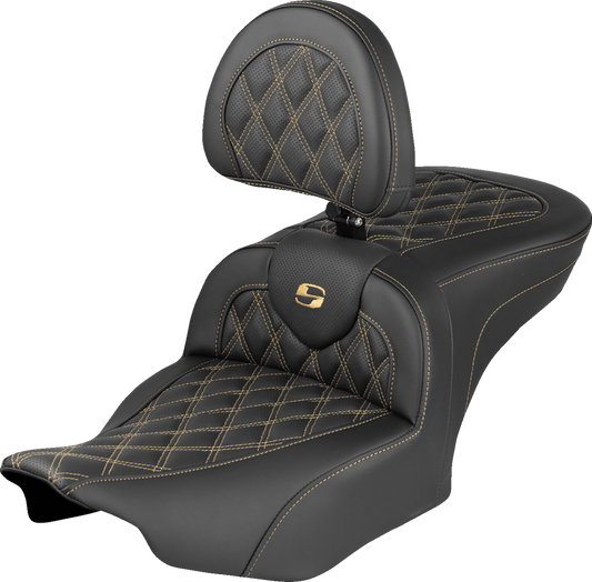 Saddlemen Roadsofa Lattice Stitch Gel Seat w/ Backrest for 2023-2025 Harley FLHX
