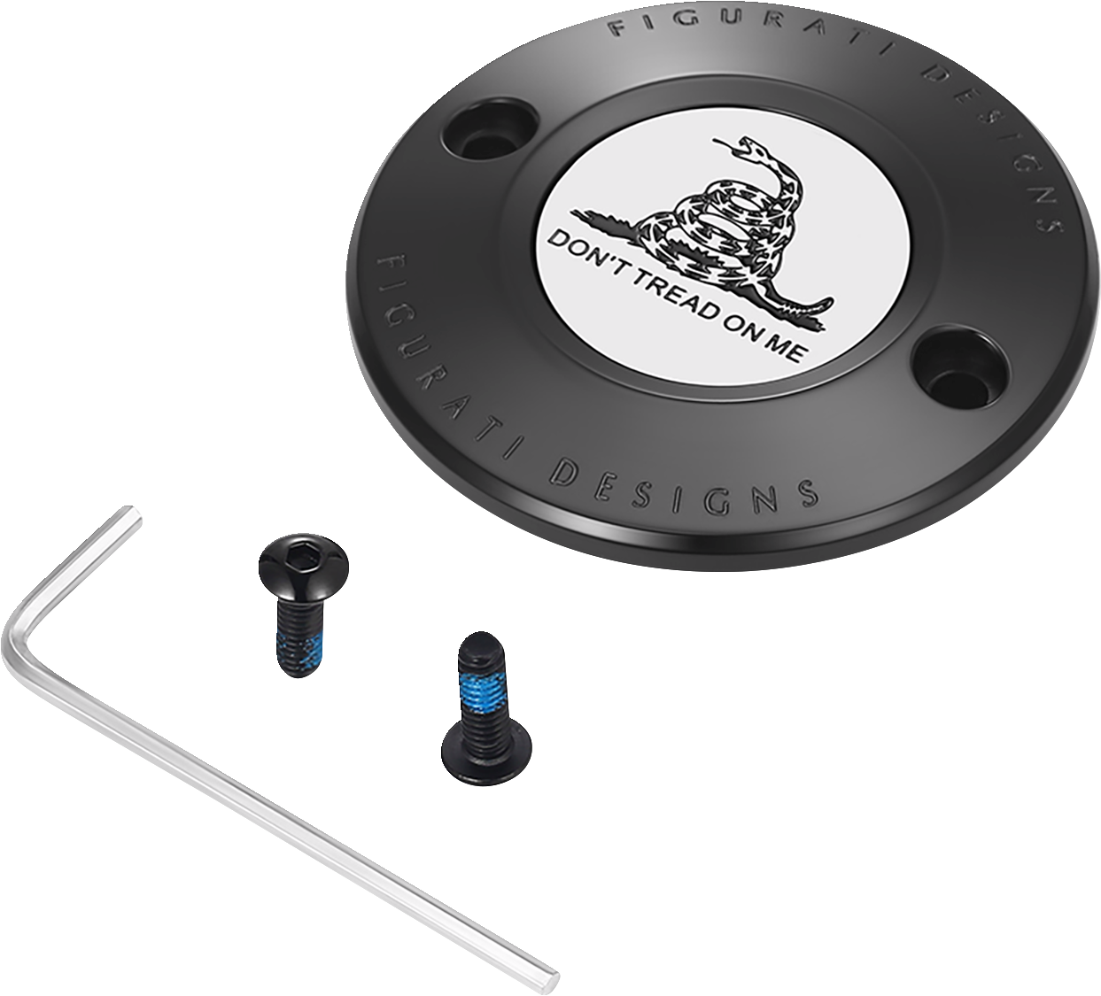 Figurati Designs Don't Tread on Me Black Timing Cover for 2017-2023 Harley M8