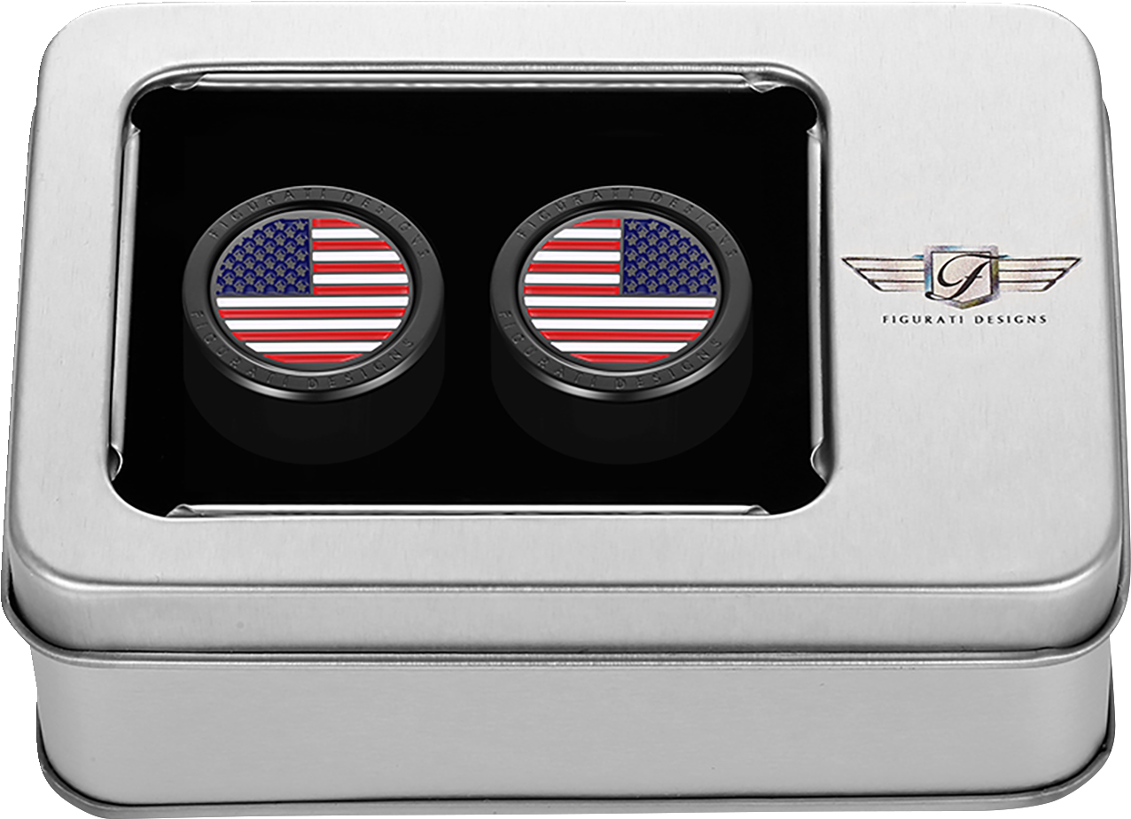 Figurati Designs American Flag Short Magnetic Docking Hardware Covers for Harley