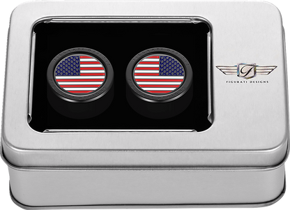 Figurati Designs American Flag Short Magnetic Docking Hardware Covers for Harley