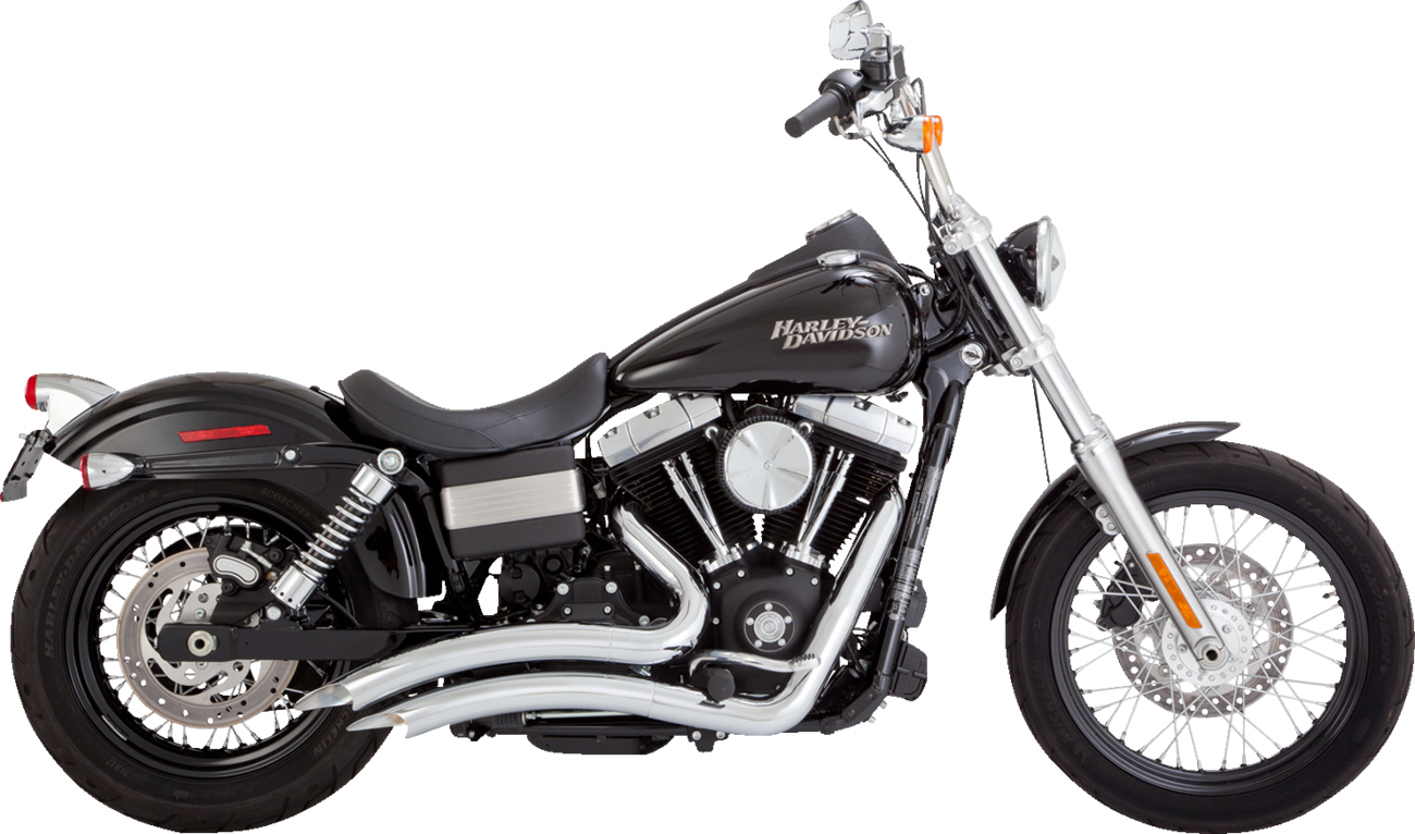 Vance & Hines Big Radius 2-2 Chrome PCX Exhaust System for 06-09 Harley Dyna FXD
