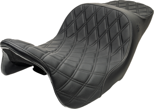Slyfox Chariot Black Diamond Stitch Seat fits 2009-2025 Harley Touring FLH FLT