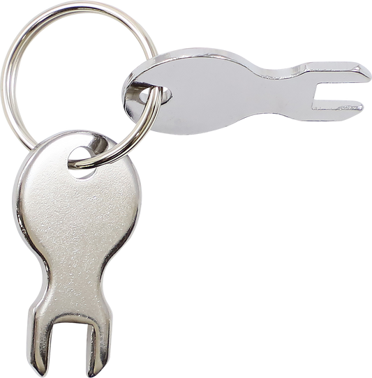 VTwin Chrome Teardrop Toolbox Replacement Keys for Harley Davidson