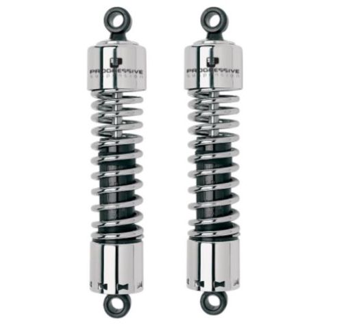 Progressive 412 Chrome 11" Standard Rear Shocks for 2004-2022 Harley Sportster
