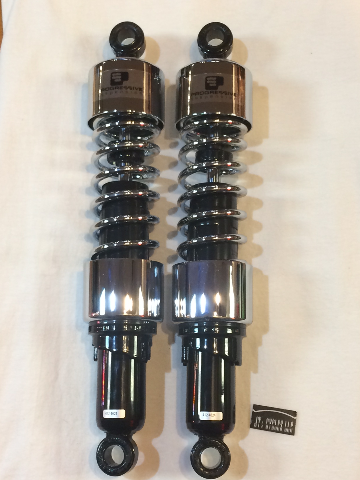 Progressive Chrome 11.5" Standard Rear 412 Shocks for 2004-2022 Harley Sportster