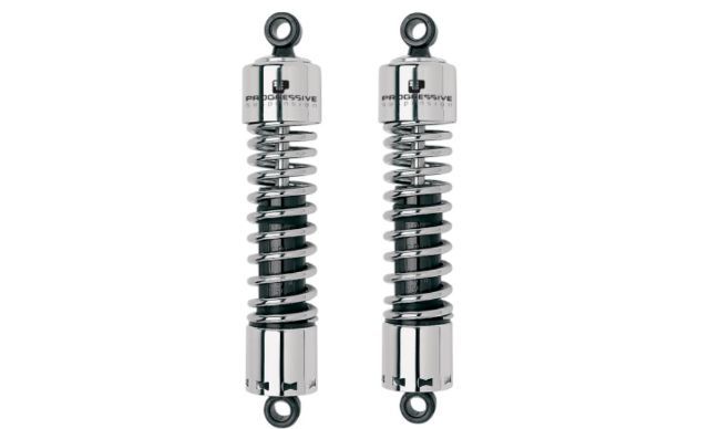 Progressive 12.5" Chrome 412 Heavy Duty Rear Shocks for 2006-2024 Harley Touring