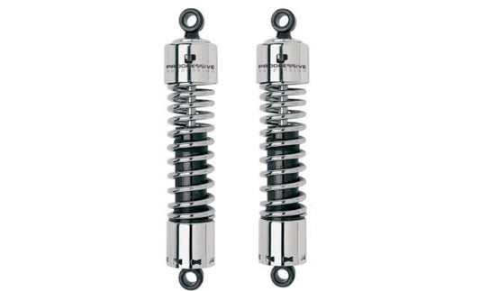 Progressive 12.5" Chrome 412 Heavy Duty Rear Shocks for 2006-2024 Harley Touring