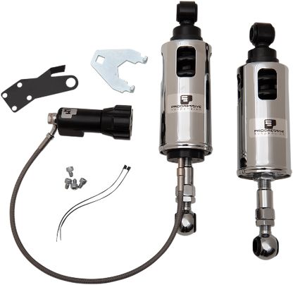 Progressive 422 Chrome Heavy Duty Shocks For 00-17 Harley FLSTN FLSTF FLSS FXSTS