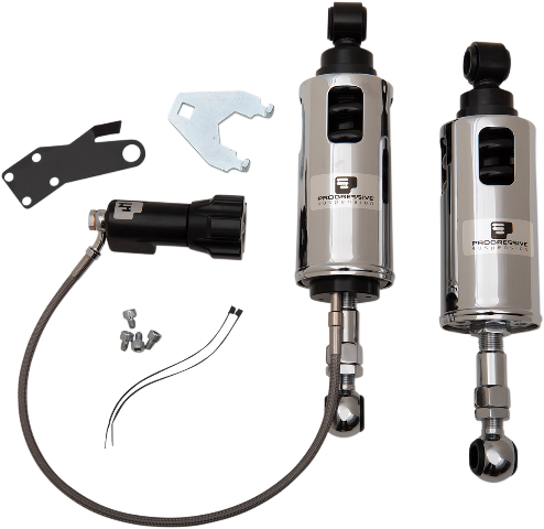 Progressive 422 Chrome Heavy Duty Shocks For 00-17 Harley FLSTN FLSTF FLSS FXSTS