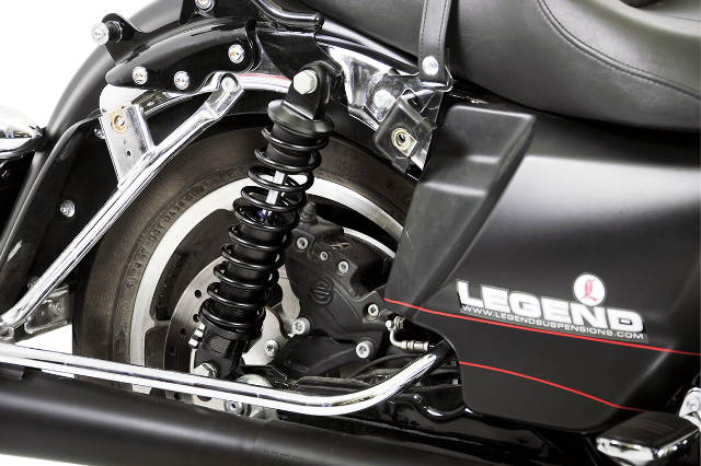 Legend Black Revo Heavy Duty 12" Rear Shocks 1999-2024 Harley Touring FLHX FLHT