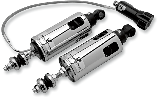 Progressive 422 Series Chrome Rear Shocks For 00-17 Harley Softail FXS FLSTN