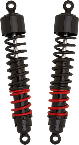 Burly Black Red 13.5" Stiletto Rear Shocks 1991-2017 Harley Dyna FXDF FXD FXDB