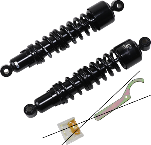Progressive 412 series Black Rear 14" Shocks for 1999-2017 Harley Dyna FXDC