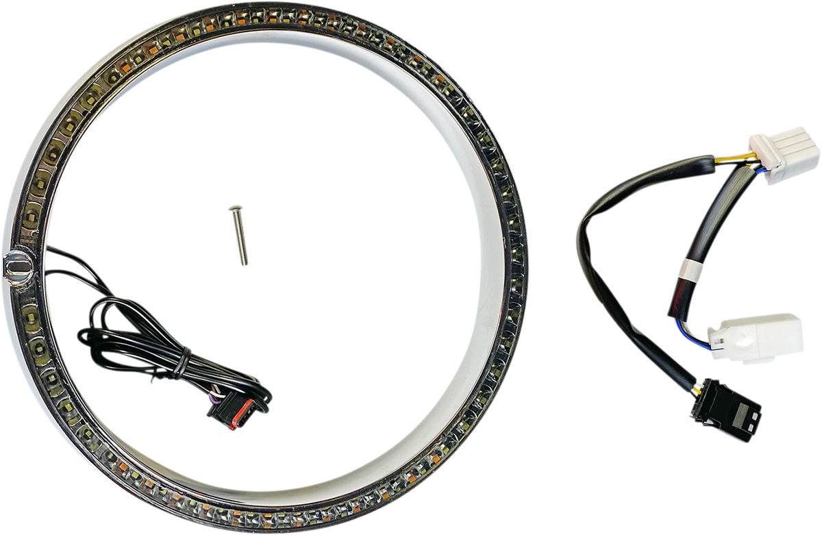 Custom Dynamics Chrome LED Headlight Trim fits 2006-13 Harley Touring FLHT