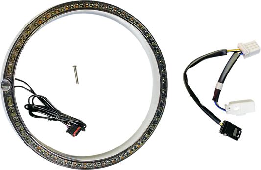 Custom Dynamics Chrome LED Headlight Trim fits 2006-13 Harley Touring FLHT
