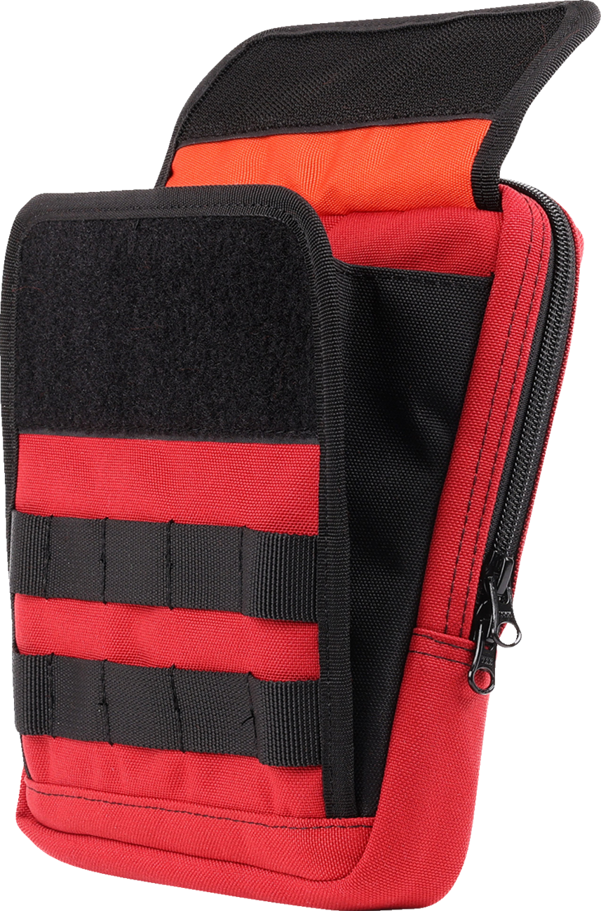 Thrashin Supply Red Motorcycle Handlebar Storage Bag Slim for Harley THB-0034