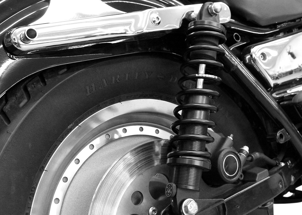 Legend Revo-A Black 12" Heavy Duty Rear Shocks 1984-2000 Harley Davidson FXR