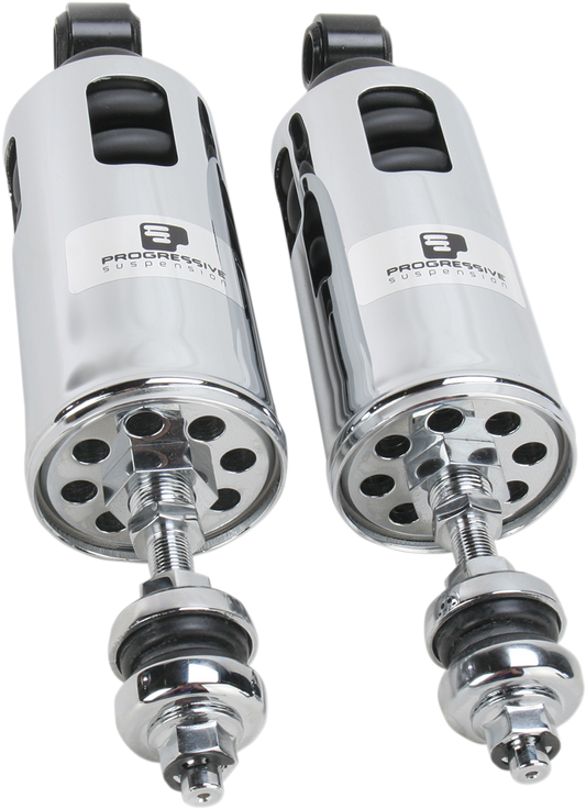 Progressive Chrome 422 Heavy Duty Rear Shocks fits 00-17 Harley Softail FLSTF