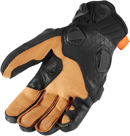 Icon Mens Hypersport Leather Dual Sport Motorcycle Riding Street Racing Gloves
