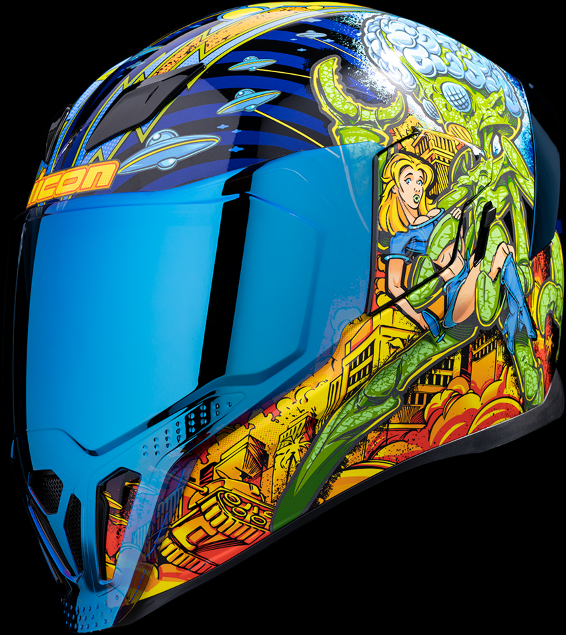 Icon Airflite Bugoid Blitz Unisex Adult Motorcycle Riding Full Face Helmet