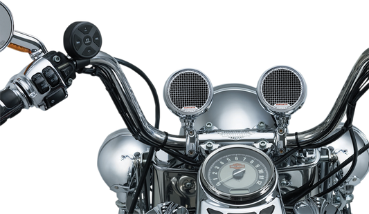 Kuryakyn Chrome Road Thunder MTX 7/8" & 1" Handlebar Speaker Pods Kit Harley