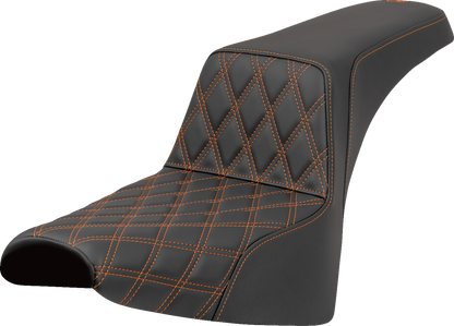 Saddlemen Step-Up Orange Lattice Gel Seat 2018-2025 Harley Softail Street Bob