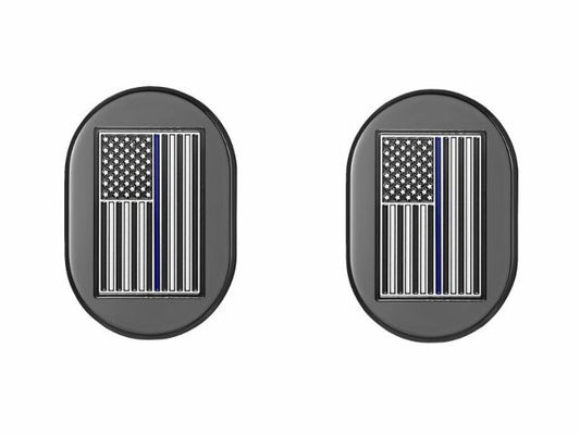 Figurati Blue Line American Flag Right Left Antenna Cover 2009-23 Harley Touring