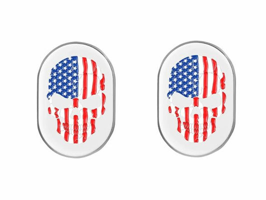 Figurati American Flag Skull Left Right Antenna Insert 2009-2023 Harley Touring
