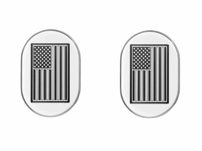 Figurati Chrome American Flag Right & Left Antenna Cover 2009-23 Harley Touring