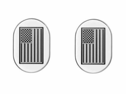 Figurati Chrome American Flag Right & Left Antenna Cover 2009-23 Harley Touring