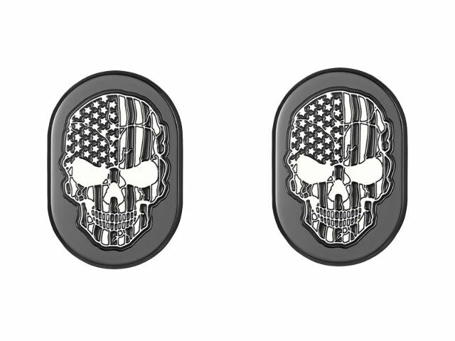 Figurati American Flag Skull Left & Right Antenna Insert 2009-23 Harley Touring