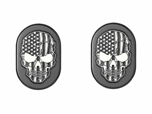 Figurati American Flag Skull Left & Right Antenna Insert 2009-23 Harley Touring
