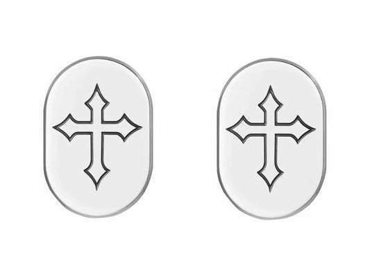 Figurati Cross Chrome Left Right Antenna Hole Insert 2009-2023 Harley Touring