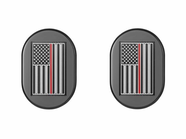 Figurati Red Line American Flag Right Left Antenna Cover 2009-23 Harley Touring