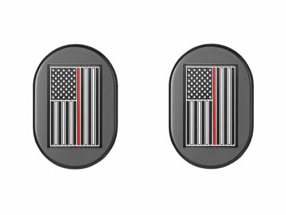 Figurati Red Line American Flag Right Left Antenna Cover 2009-23 Harley Touring