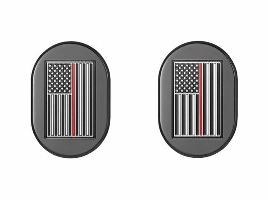 Figurati Red Line American Flag Right Left Antenna Cover 2009-23 Harley Touring