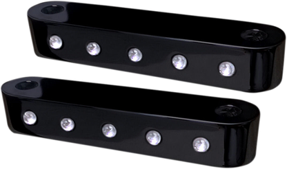 Covingtons Black Dimpled Front Fender Spacers 2014-2023 Harley Touring Bagger
