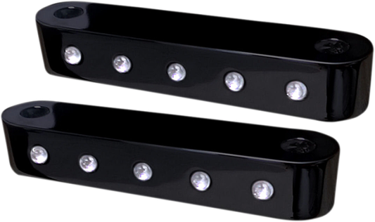 Covingtons Black Dimpled Front Fender Spacers 2014-2023 Harley Touring Bagger