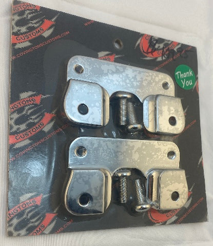 Covingtons Chrome Front Fender Relocation Adapters 2014-2023 Harley Touring FLHX