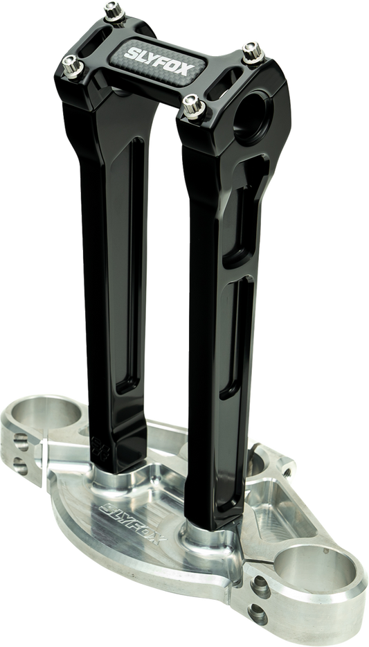 Slyfox 10" Black 1-1/8" Clamp Straight Handlebar Riser Kit for Harley Davidson