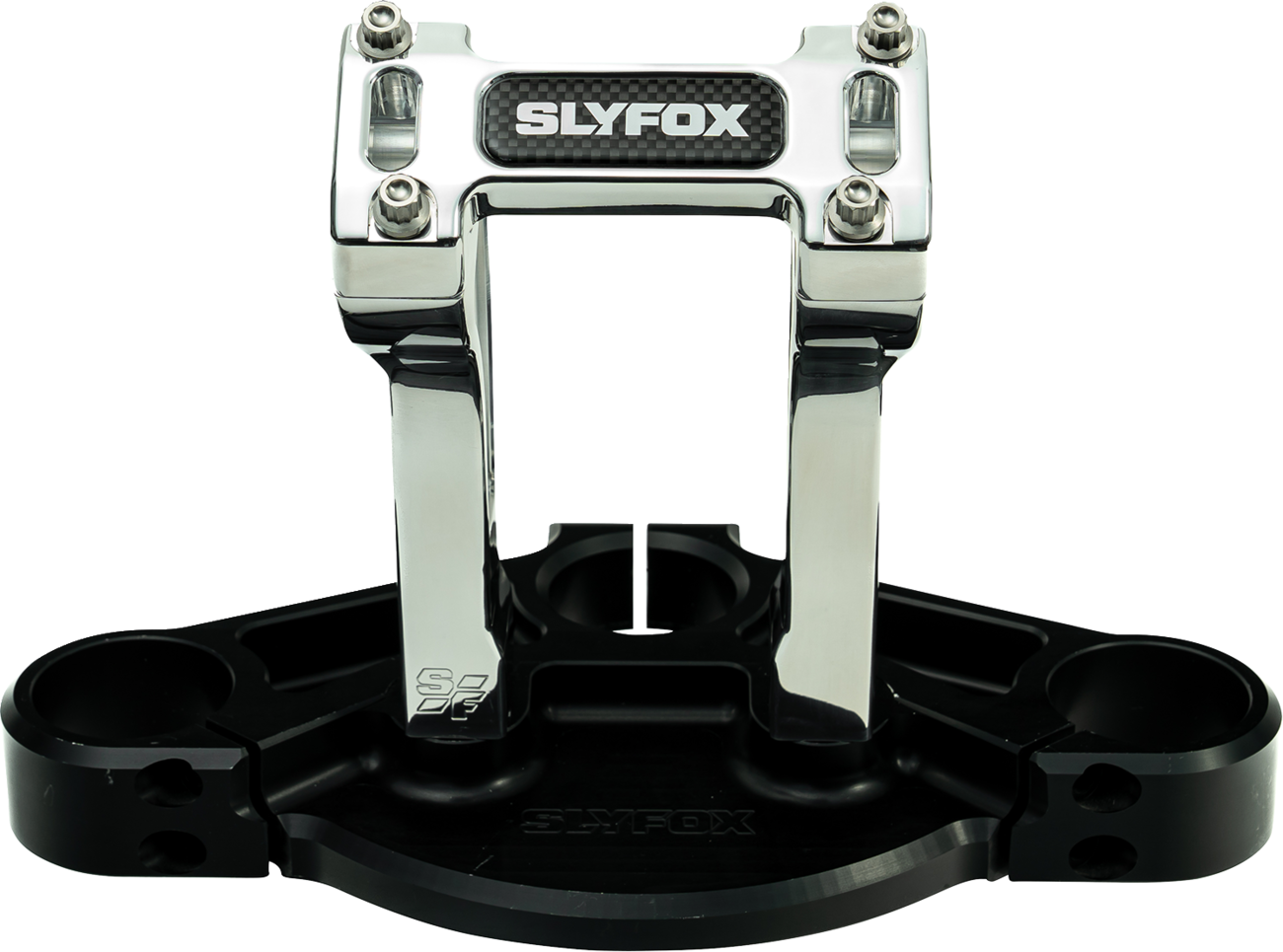 Slyfox Raw 6" Pullback Riser & Top Clamp Kit for Harley Davidson 1" Handlebars