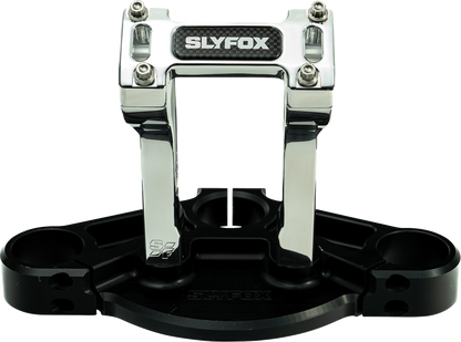 Slyfox Raw 6" Pullback Riser & Top Clamp Kit for Harley Davidson 1" Handlebars