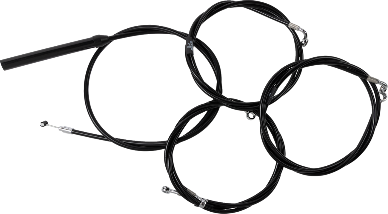 La Choppers Complete 18"-20" Black Vinyl Cable Brake Line Kit 2023-2025 Harley