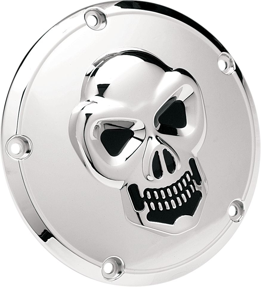 Drag Specialties Chrome 3D Skull 5 Hole Derby Cover 1999-2018 Harley Models