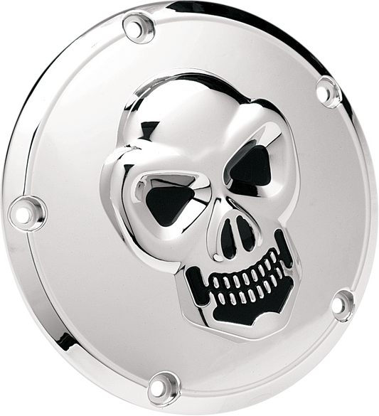 Drag Specialties Chrome 3D Skull 5 Hole Derby Cover 1999-2018 Harley Models