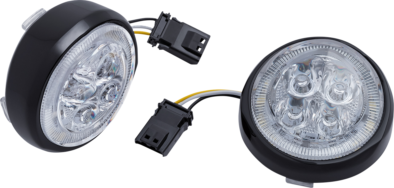Ciro Fang LED Front Turn Signal Inserts for 2016-2022 Harley Touring Softail CVO