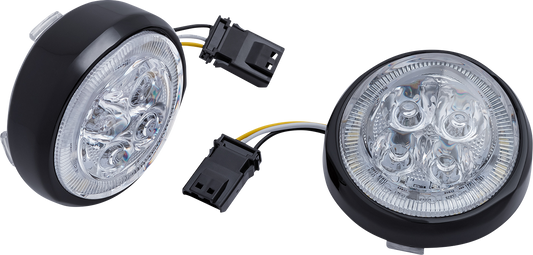 Ciro Fang LED Front Turn Signal Inserts for 2016-2022 Harley Touring Softail CVO