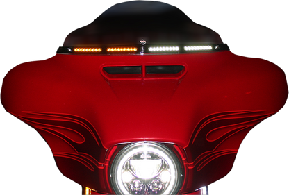 Custom Dynamics Black LED Windshield Fairing Trim 1996-2005 Harley Touring FLHT