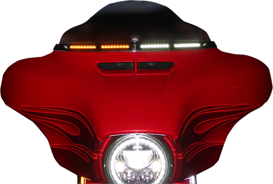 Custom Dynamics Black LED Windshield Fairing Trim 1996-2005 Harley Touring FLHT