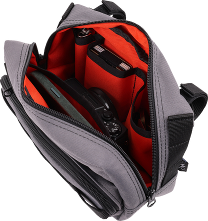 Thrashin Supply Gray Motorcycle Handlebar Storage Bag Plus for Harley THB-0018